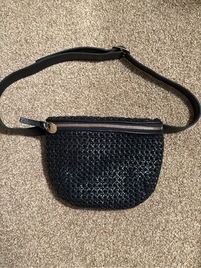 Black Rattan Fanny Pack - Clare V